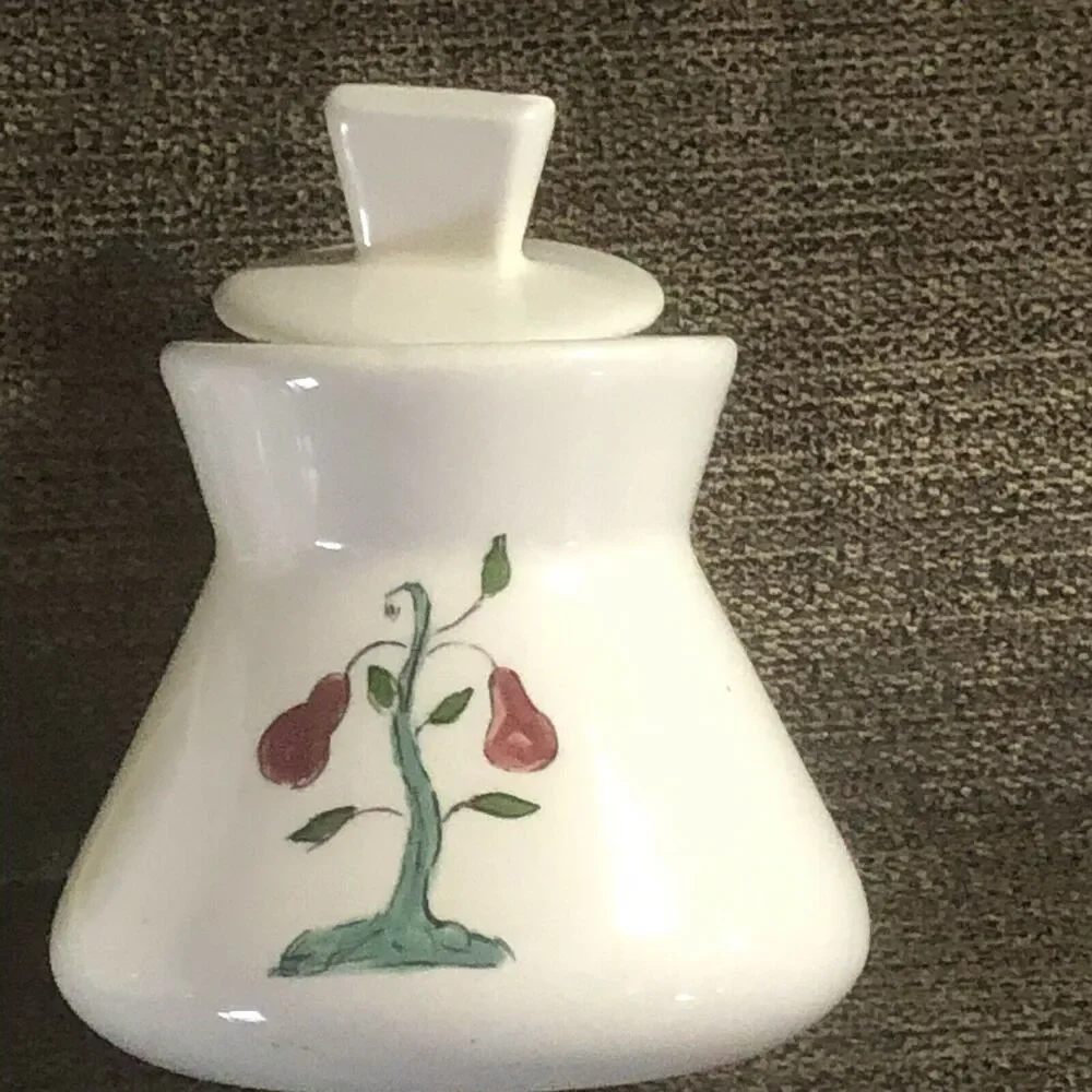 Vintage Creamer And Sugar Handmade Partridge In A Pear Tree 1963